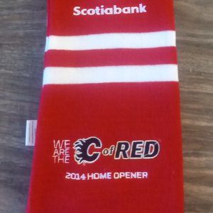 NHL Calgary Flames 2014 Home Opener "C of Red" Scarf Scotia Bank Collectible New